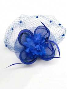1 Stück vintage Braut Fascinateur Hut mit Schleier, elegant für Pferderennen, Karneval, Partys, natürliche Federn, ganzjährig