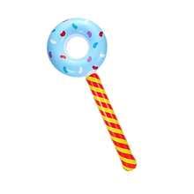 1pc Inflatable Donut, Pool Float Lollipop Decoration, Suitable For Themed Parties, Bachelor Parties, Outdoor Activities - PVC Material, Applicable For All Seasons