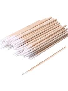 100pcs Ultra-Fine Disposable Nail Cleaning Sticks With Sharp Tip For Precision - Pack Of Small-Tip Wooden Toothpick-Style Sticks For Nail Care