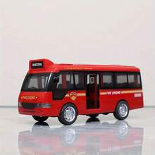 1 Pc Cool Bus Toy, Realistic Open-Door Bus Model - Inertia And Impact Resistant Simulation Bus Toy With Sound And Light Effects - Perfect Creative Birthday, And Christmas Gift For Kids,Back To School - Multicolor - View 10