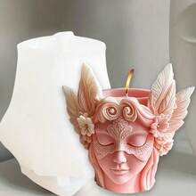 قالب سيليكون لفتاة ذات عيون مغمضة، متعدد الوظائف - أبيض - مشاهدة 5