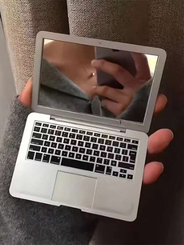 New Portable Mini Makeup Mirror Pocket Laptop Glass Women Girls Creative Home Decorative Folding Mirrors Tool Computer Mirror High Quality Pocket Mirror Beauty