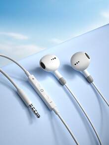 Type-C 有线耳机，高品质入耳式耳机，带 3.5 毫米插孔、音量控制、高清麦克风、低延迟，适合运动、游戏、音乐 - 白色 - 查看 11