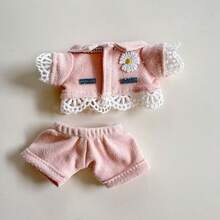 (Doll Clothes Only) Compatible With Labubu 17cm 1st, 2nd, 3rd Generation Blind Box Labobo Figurine LBB Sitting Party Star Same Style Daisy Sunhat & Suit Set - Multicolor - View 9