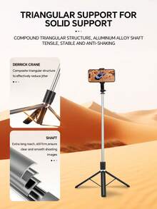 Gậy tự sướng 1700mm Gậy tự sướng không dây Chân máy điện thoại Chân đế mở rộng Chân máy đơn có thể gập lại cho điện thoại thông minh Cân bằng ổn định Chụp ảnh trực tiếp, Gậy tự sướng có điều khiển từ xa cho kỳ nghỉ hè, Du lịch, Hoạt động ngoài trời, Chân máy phát trực tiếp cho kỳ nghỉ hè, Du lịch, Hoạt động ngoài trời, Phát trực tiếp, Ghi hình ổn định Du lịch nghỉ dưỡng Hoạt động ngoài trời Phát trực tiếp Ghi hình ổn định Thiết bị quay vlog Xoay 360° - màu đen - Xem 5