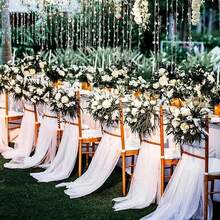 1 Peça Rolo de Tule para Casamento, Tecido de Organza para Decoração de Bottom de Festa de Aniversário e Casamento, Faixa para Cadeira de Organza DIY de Casamento, Dia das Mães, Formatura
