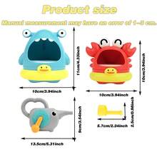 婴儿可爱螃蟹鲨鱼泡泡机浴室玩具动物吹肥皂玩具早教婴儿洗澡玩具 - 彩色 - 查看 5