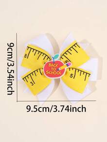 2 件装返校季女孩蝴蝶结发夹可爱校园风格蝴蝶结发夹罗缎丝带发夹时尚发饰