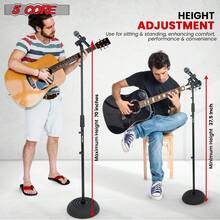 5 CORE 5Core Mic Stand Pair Floor Adjustable Pedest - Black - View 4