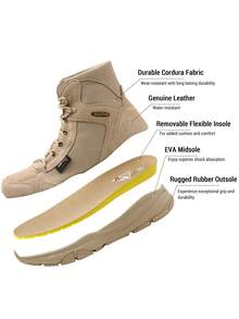 Men's Lightweight Military Tactical Work Boots Outdoor Motorcycle Combat Boots - Khaki - View 6