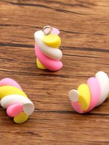 5 Stücke, 20mm digitale bunte Eiswaffel Anhänger. Geeignet für Frauen zum Herstellen von Ohrringen, Halsketten, Armbändern, Haarschmuck. Schlüsselanhänger-Charm. DIY Charm Anhänger. DIY Schmuckherstellung Zubehör.