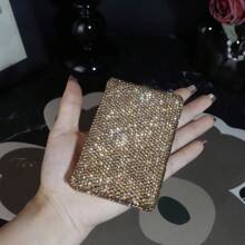 1PC ,Luxury Rhinestone Encrusted Credit Card Holder, Card Case, And Business Card Case For Men And Women. Compact Design, Easy To Carry. Holds Business Cards, ATM Cards, And Cash. Perfect For Business, Travel, And Daily Use. An Ideal Gift For Holidays.