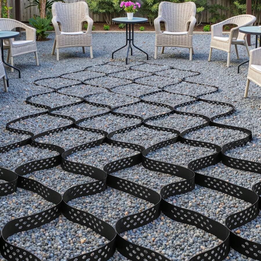 KFFKFF Gravel Grid, 2 Inch Depth, 32.81 X 9.84 FT / 10000 X 3000 Mm, 1880 LBS Per Sq Ft Grass Ground Retainer, Permeable Geo Grids Driveway Stabilization, For Garden, Patio, Walkway, RV Parking Slopes - 2 In Depth 32.81 X 9.84 FT - View 1