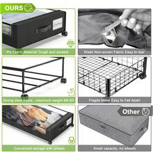 Under Bed Storage with Wheels, 2 Pack Under Bed Storage Containers with Dividers & Clear Lids, XXL 95L Under the bed storage Organizer Bins, Underbed Storage with Wheels for Clothes (Black, 2 Pack) - Negro - Ver 6