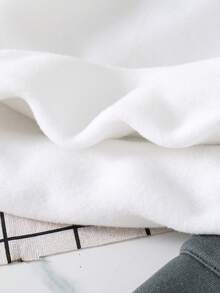 Toddler Cartoon Print Warm Crew Neck Sweatshirt And Pants Set - Grey - View 7