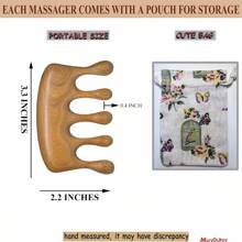 TZYWood Massager Comb For Hair Growth And Scalp Relax Natural Green Sandalwood Handmade Head Massager Loc Comb For Sisterlocks Tapping Massage Technique