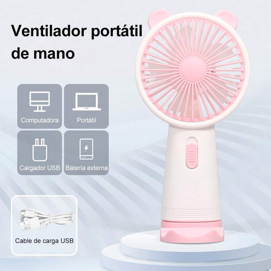 Mini ventilador portátil de carga USB, ventilador pequeño con base, adecuado para verano y exteriores, viajes. - FS333-D - Ver 1
