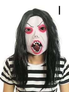 1 件恐怖烂脸小丑面具，乳胶恐怖烂头面具，适用于密室逃脱、鬼屋、神秘派对、服装角色扮演道具 - 彩色 - 查看 10