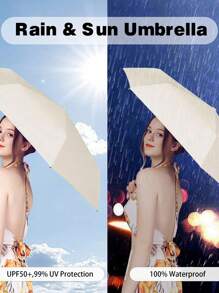 1pc UPF50+ Sun & Rain Mini Travel Umbrella, Windproof Compact Parasol (For Hiking/Pocket), Mini Travel Sun Small, Compact Uv Umbrella Protection Sun, Lightweight Portable Parasol Windproof, Fabric Wallet Umbrella For Commuter, Outdoor Activities In Rainy And Sunny Days Umbrella For Women Umbrella Rainproof Windproof