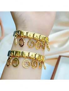 2025 Fashions Modular Golden Twelve Constellations Italian Charm Links Fit 9mm Elastic Bracelet Stainless Steel Making Jewelry - A - View 6
