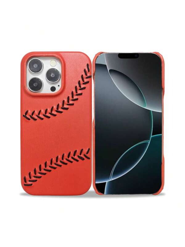 Simple Baseball Pattern Phone Case, Suitable For IPhone 16 Pro/15/14, Half-Coverage Design, Naked Phone Feel, Anti-Drop Protective Cover