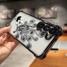 Funda de Teléfono de Manga de Horror Japonés con Chica de Pelo Rizado para Samsung S25 S24 S23 S22 S21 FE Ultra Plus 4G 5G, Resistente a Impactos, Transparente y Suave - Colores mixtos - Ver 4