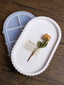 1 件条纹托盘硅胶模具，手工制作的椭圆形珠宝展示盘石膏树脂花瓶底座工艺铸造模具，适用于家居装饰、卧室、客厅、餐桌摆设、办公室 - Silicone Mold - 查看 7