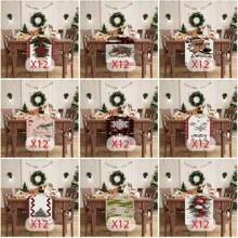 1 Stück Tischfahne mit Mustern von Weihnachtsbaum, Weihnachtsglocke und anderen Weihnachtselementen, hergestellt aus 72 Zoll gestrickter Polyesterfaser, verwendet für Tische bei Feiern, Heim- und Küchendekorationen sowie als Geschenk