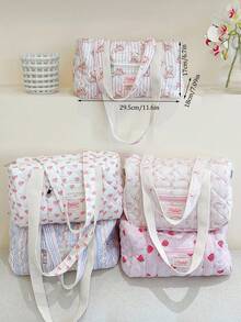 1个花卉蝴蝶结荷叶边旅行包，女孩周末旅行包，女士单肩包，瑜伽包，运动包，适合女性和女孩，情人节礼物，新年礼物，学习用品包，旅行必备，假日度假旅行包，行李旅行包，女士旅行包 - 彩色 - 查看 9