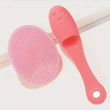 1/2 Facial Cleansing Brush, Mini Handheld Oval Scrubbing Brush Massage Brush, Deep Cleansing Facial Cleanser, Gentle Exfoliating And Massaging Facial Soap, Skincare Facial Tools, Travel Items, Wedding, Christmas Party, Mother's Gift, Home, Room, Home Decoration, Christmas Gift, Mother's Gift, Color And Style Random - Multicolor - View 12