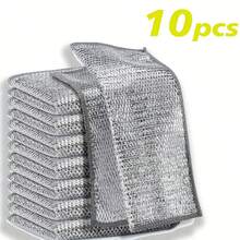 [Reusable Steel Scrubbers] Non-Scratch Steel Fleece Scrubbers | Reusable And Washable - Easily Remove Grease, Oil, And Dirt - Suitable For Kitchen, Bathroom, And Dining Room - Multicolor - View 12