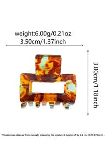 3pcs Women's Acetic Acid Tie Dye Small Square Hair Clips Combination, Simple & Cute, Sweet & Fashionable Acrylic Resin Material And Tie Dye Tie Dye Small Square Hollow Hair Claw Clips Set, Suitable For Daily Commuting Outfit Matching, Fix Hair Without Damage Hair Accessories, School Stuff, College