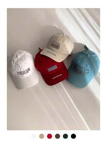 1 Máy Tính Retro Colorblocking Nhanh Khô 5 Tấm Mũ Bóng Chày Cho Nữ Cắm Trại Mùa Hè Và Chống Nắng, Unisex Mũ Bóng Chày - Màu be - Xem 4