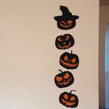 1pc NICEMOVIC Halloween Floor Decal, Removable Halloween Pumpkin Wall/Window Sticker, Halloween Horror Theme Room Decoration Sticker, Suitable For Home, Office, Party Wall Decorations Home Decor Halloween Decor Fall Decor Stickers Wall Stickers Halloween Decorations Halloween Decoration - Black - View 6