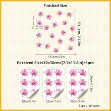 1 set/3 hojas/36 piezas, Pegatinas de pared de flores bohemias Acuarela para dormitorio, sala de estar, decoración del hogar - Adhesivos murales de PVC amigables y desmontables para decoración de la habitación