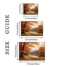 1 pieza Cuadro de arte de pared de paisaje de otoño vintage con impresión de hojas de arce, pintura al óleo de bosque con ambiente otoñal, póster rústico de decoración de otoño para sala de estar, dormitorio o decoración de habitación de estudiante, regalo para ella, sin marco o con marco - Multicolor - Ver 6
