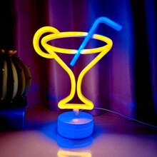 1pc High Brightness Wine Glass & Bar Neon Sign, Beer, Cocktail Glass, Bar Beer Bottle Size 13.9x5.7in (Approx. 35.5x14.5cm), Battery Or USB Powered Desk & Wall Decor Light, Suitable For Girls' Dorm Room, Wedding Anniversary, Bar, Hotel, Supermarket, Valentine's Day, Mother's Day, Birthday Party, Christmas And Home Decor, Men's Game Room Background Lighting - Wine Glass BAR Neon Light - View 71