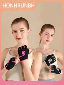 1双男女款露指自行车手套，专业健身房防滑手套，透气半夏钓鱼，女士自行车手套