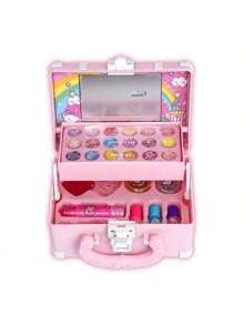 Ensemble de jouets de maquillage miniature pour filles, sac à main de représentation pour enfants, jouet de rôle de princesse, sac de cosmétiques de princesse portable, ensemble de jouets de maquillage convenant aux filles, très beau cadeau d'anniversaire pour les filles (certaines pièces sont envoyées au hasard)