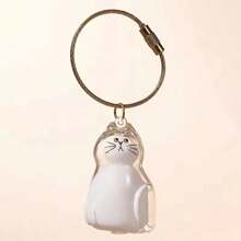 1pc Transparent Cat Hair Capsule Pendant, Pet Hair Souvenir Keychain, Suitable For Cat Lovers, Bag Ornaments Or Room Decoration Display
