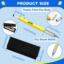 1pc 6-In-1 Multi-Purpose Pen Construction Tool, Gift Tool Pen, Multi-Purpose Pen With Ball Pen, Ruler, Touch Pen, Level, Screwdriver, Pen Tool Small Tool Pen Gift, Suitable For Dad Gift, Christmas And Birthday Presents,School Supplies,Back To School