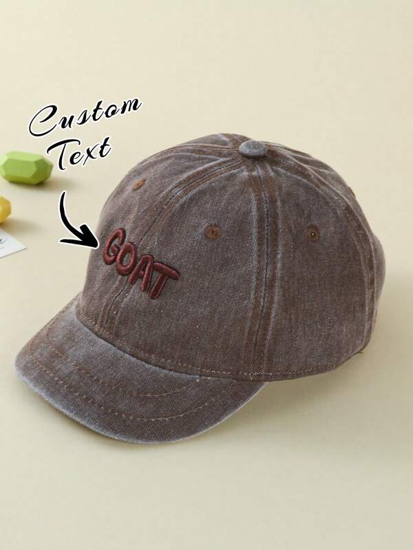 1pc Vintage Baseball Cap, Unisex Custom Short Brim Hat, Gift Idea With 3D Embroidery