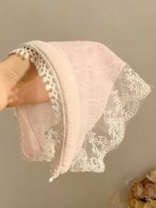 优雅蕾丝针织三角头带 - 女士时尚防晒发带，可爱甜美风格，夏季，秋季，多巴胺头带，优雅乡村 - 彩色 - 查看 8