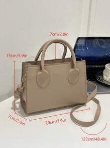 Bolso de Pu de Color Sólido Mini Bolso Cuadrado Informal para Viajar Al Aire Libre Bolso Bandolera de Moda Bolso Bandolera Pequeño de Color Caramelo Monedero Cuadrado de Doble Asa Brillante Bolsos con Cremallera para Mujer