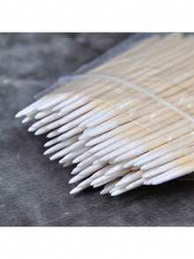 100pcs Ultra-Fine Disposable Nail Cleaning Sticks With Sharp Tip For Precision - Pack Of Small-Tip Wooden Toothpick-Style Sticks For Nail Care