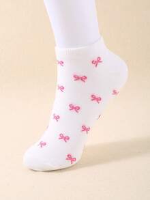 20 双彩色波点蝴蝶结设计透气青少年袜子，适合日常穿着、校服和运动，颜色随机，亲肤柔软面料，休闲百搭，更好地呵护儿童双脚。 - 彩色 - 查看 6