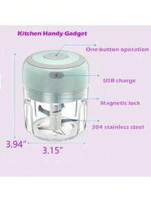 1 Pcs Electric Garlic Chopper, Electric Mini Garlic Chopper250ml Vegetable Chopper, Food Chopper, USB Cord Garlic Chopper, Onion Chopper, Portable Small Food Processor For Garlic, Ginger, Chili, Vegetables, Garlic Chopper, Mini Portable Veggie Chopper, Garlic Grinder Masher Onion Chopper, Blender To Vegetable, Wireless Food Processor For Ginger