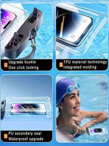 2/1个通用防水手机袋，带触摸屏密封的防水手机干袋，适合游泳，兼容15/14/13 Pro Max Plus及以上机型，适用于游泳、潜水、漂流和其他水上运动，秋冬季室内游泳必备，旅行必备，度假必备运动包，适合运动、健身、锻炼、旅行、度假，男女通用，游泳包，防水包，沙滩包 - 彩色 - 查看 6