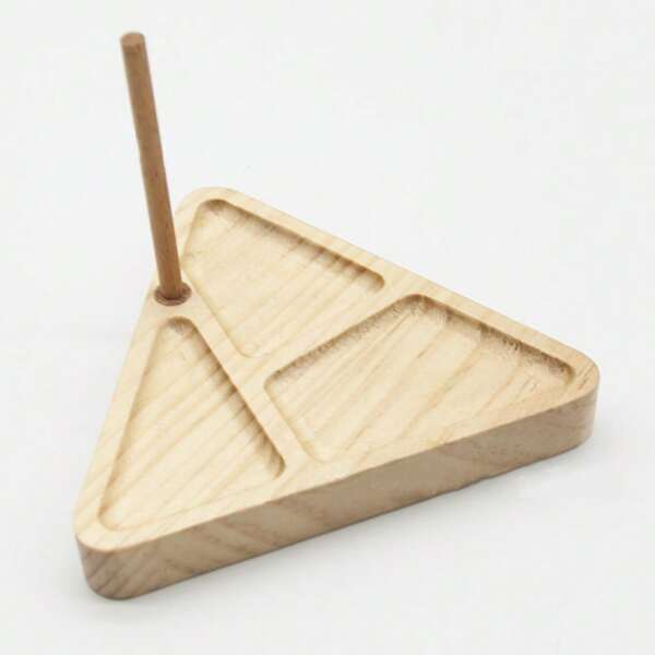 1 pieza Telar de madera triangular para hacer collares y manualidades con cuentas, tablero de cuentas con ranuras antideslizantes, gancho de ganchillo y soporte redondo para cuentas