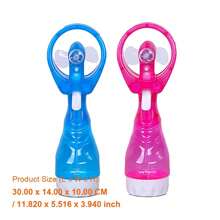 Compact Handheld Battery-Operated Personal Water Spray Fan - Available In Blue Or Pink - Ideal For Outdoor Activities, Travel, And Hot Weather Relief